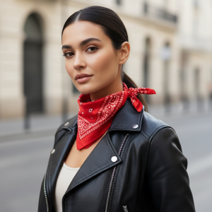Bandana Satin Rouge Femme Cléa