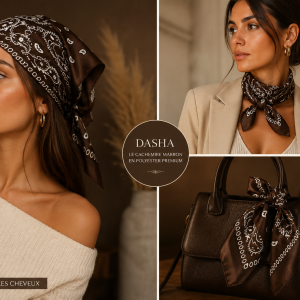 Foulard Bandana Cachemire Marron