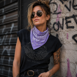 Foulard Bandana Mauve – Charlie