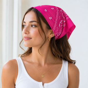 Foulard Bandana Rose Fuchsia Luna