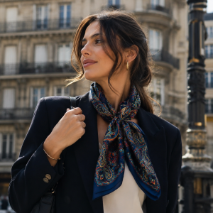 Carré de Soie Bleu – Elise