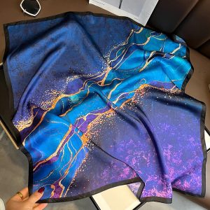 Foulard en Soie Bleu