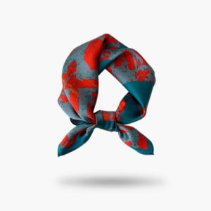 Foulard en Soie Nelly Rouge & Vert