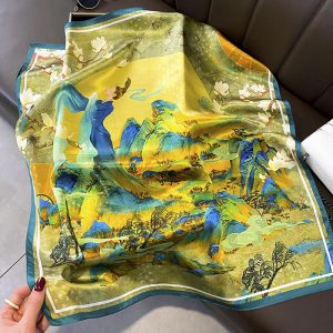 Foulard en soie paysage
