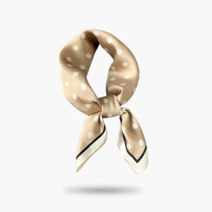 Foulard Carré Beige à Pois – Sonia