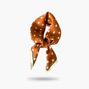 Foulard Carré Marron à Pois – Viviane