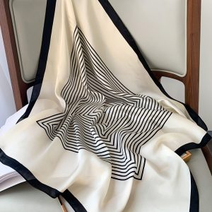 Foulard Femme Beige et Noir