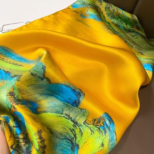 Foulard Femme Jaune soie