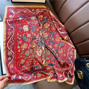 Foulard Soie Femme Bordeaux