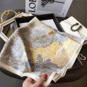 Foulard Soie Femme Jaune