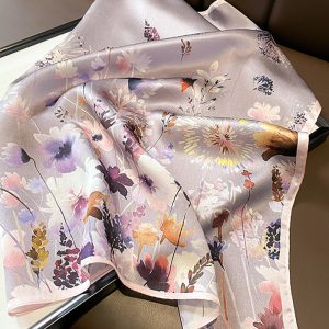 Foulard femme rose soie