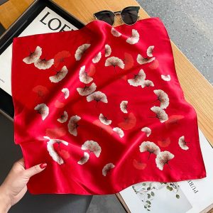 Foulard soie femme rouge