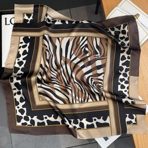 Foulard soie marron