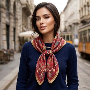 foulard en soie bordeaux Zara