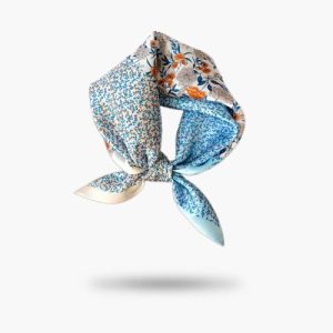 Foulard Soie Bleu Joy