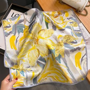 Foulard En Soie Jaune Femme