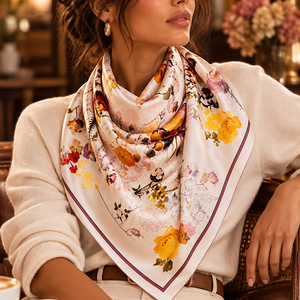Grand Foulard en Soie Fleuri – Roxane
