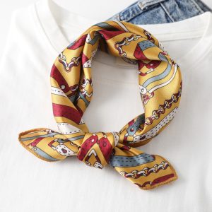 Petit Foulard Femme Doré
