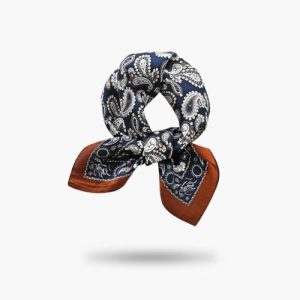 Foulard Bandana En Soie Bleu – Elle