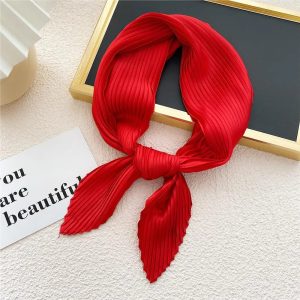 Foulard Cheveux Rouge Plissé