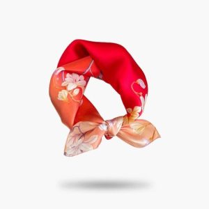 Foulard En Soie Rouge Cléa