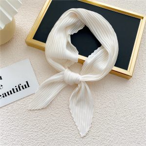 Foulard Cheveux Plissé Blanc