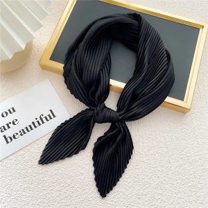 Foulard Cheveux Plissé Noir