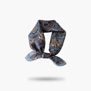 Foulard Soie Bleu Elena