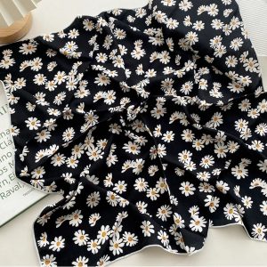 Foulard Femme Floral Noir