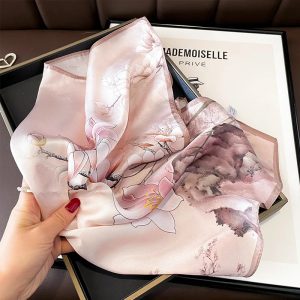 Foulard Rose Femme Soie