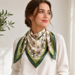 Foulard Fleuri Femme Vert – Gloria
