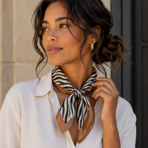 Foulard Zèbre Beige Femme – Bella