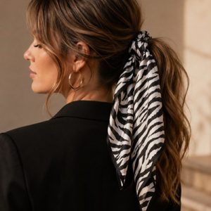 Foulard Zèbre Noir et Blanc – Bianca