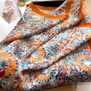 Foulard Carré Orange Femme