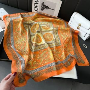 Foulard Carré Orange Femme