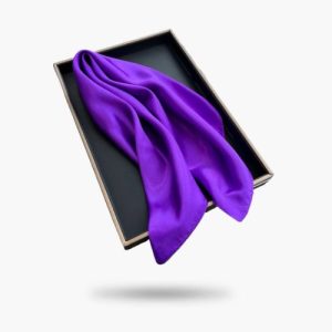 Foulard Carré Violet Uni Satiné Edith