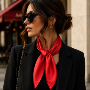 Foulard Satin Femme Rouge – Adélie